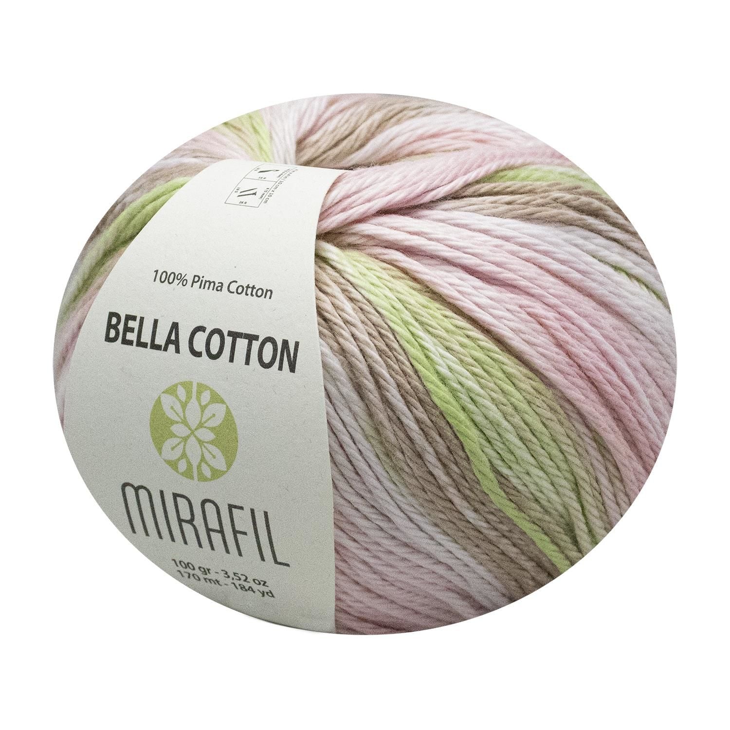 BELLA TURBO COTTON PİMA PAMUKLU SOFT DOĞAL İPLİK 509-PEMBE-KAHVERENGİ-YEŞİL