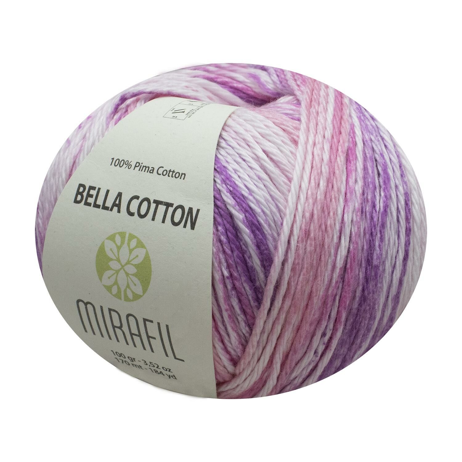 BELLA TURBO COTTON PİMA PAMUKLU SOFT DOĞAL İPLİK 528-MOR-PUDRA-BEYAZ