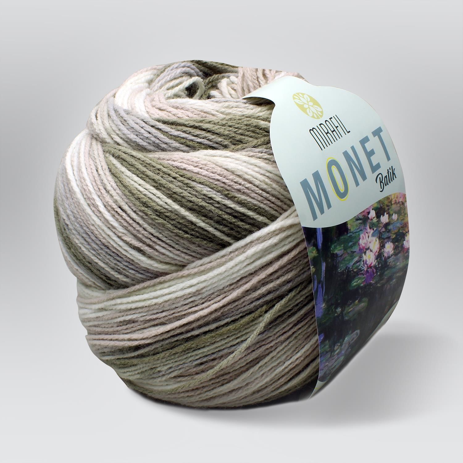 MONET BATIK Multicolor Maxi 150 Gr çok renkli iplik 858- PUDRA+HAKİ+BEYAZ