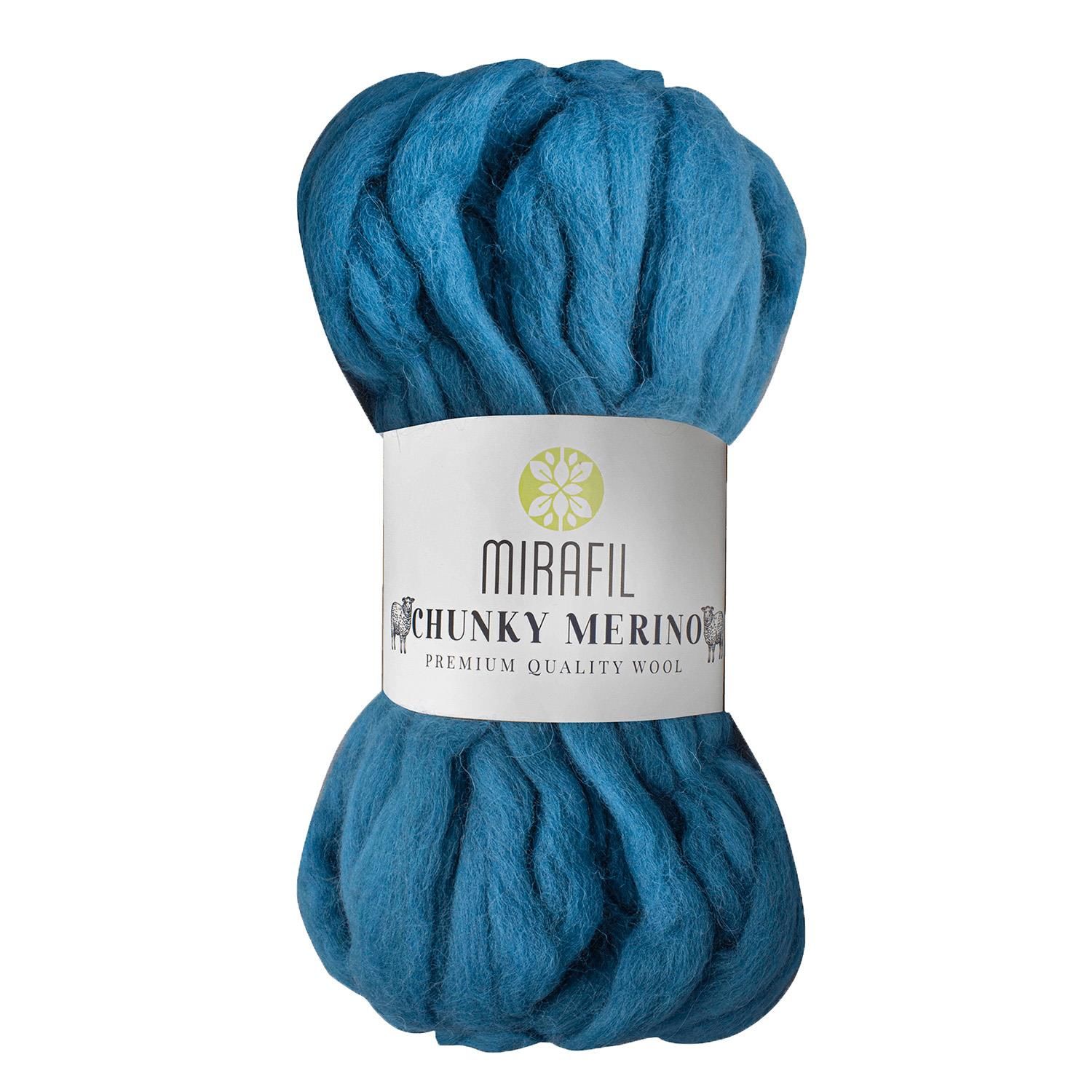 CHUNKY MERINO SAF YÜN SOFT DOĞAL İPLİK 614-MAVİ
