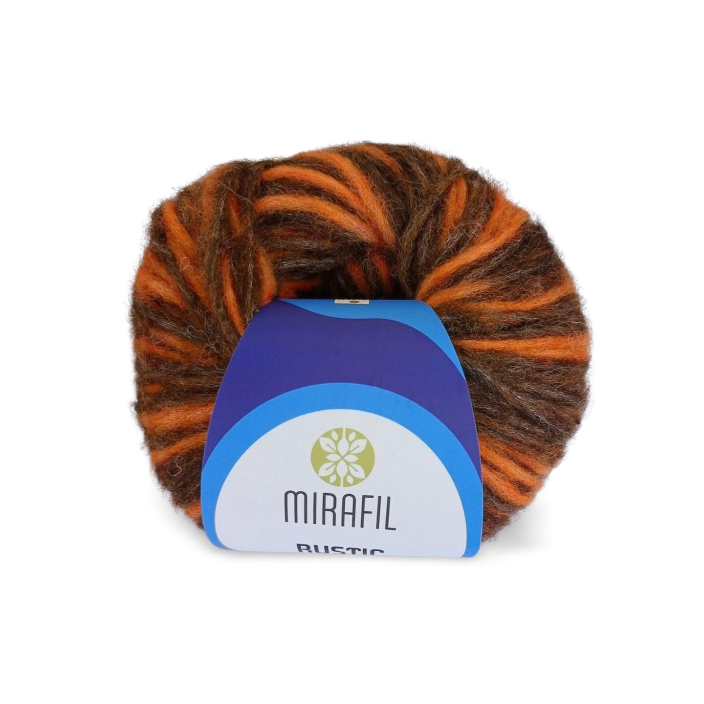 RUSTIC Alpaca ve Yünlü Premium iplik 1008-ORANJ+KAHVE